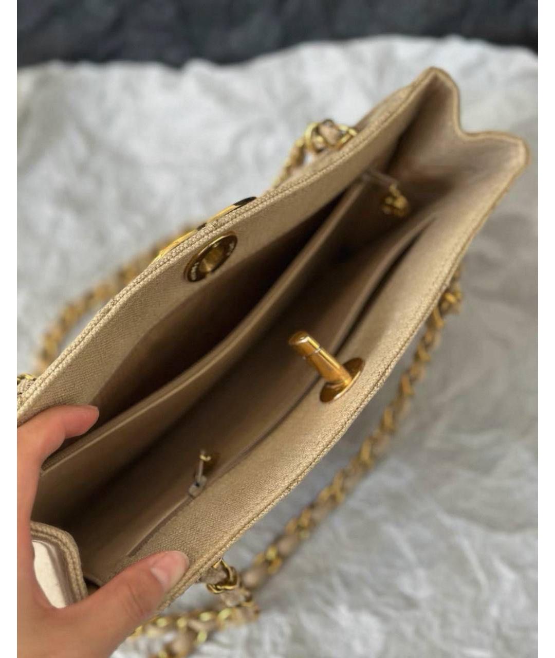 CHANEL Бежевая сумка с короткими ручками, фото 2