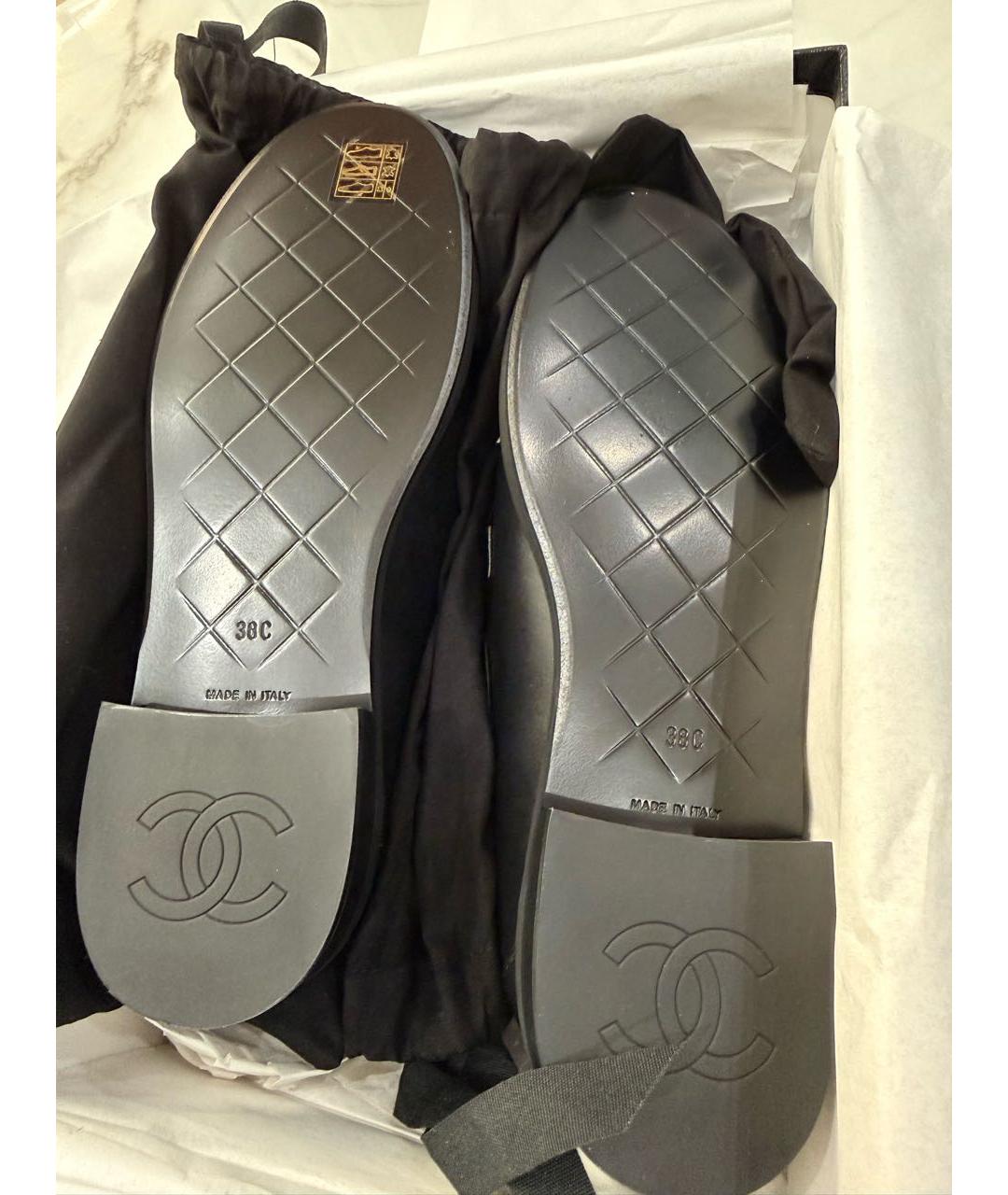 CHANEL Черные кожаные лоферы, фото 3