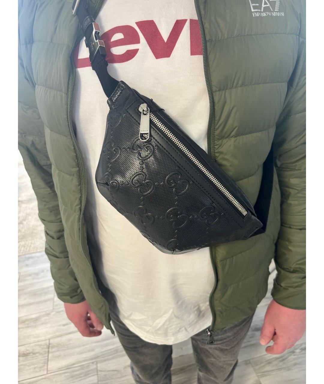 GUCCI Черная кожаная поясная сумка, фото 8