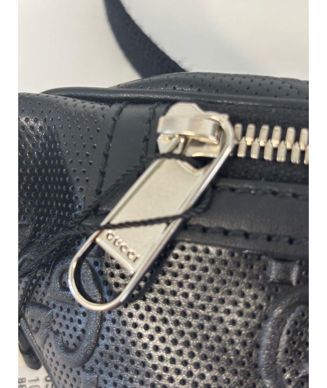 GUCCI Черная кожаная поясная сумка, фото 7