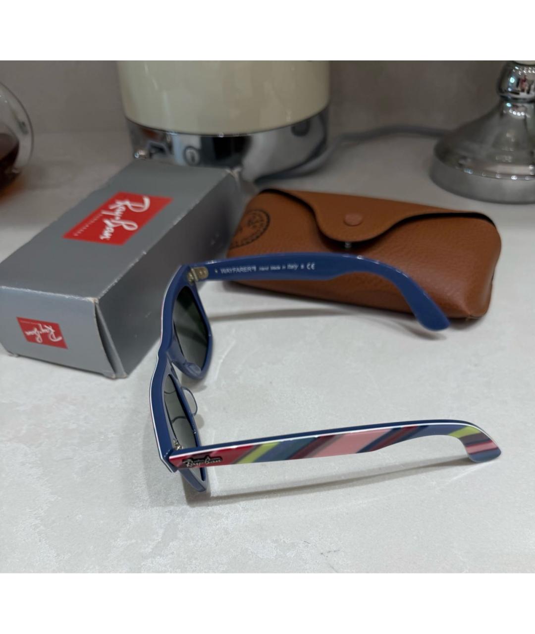 RAY BAN Синие пластиковые солнцезащитные очки, фото 3