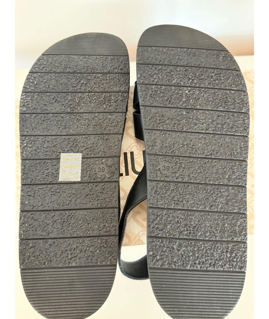 LIU JO Черные кожаные сандалии, фото 5