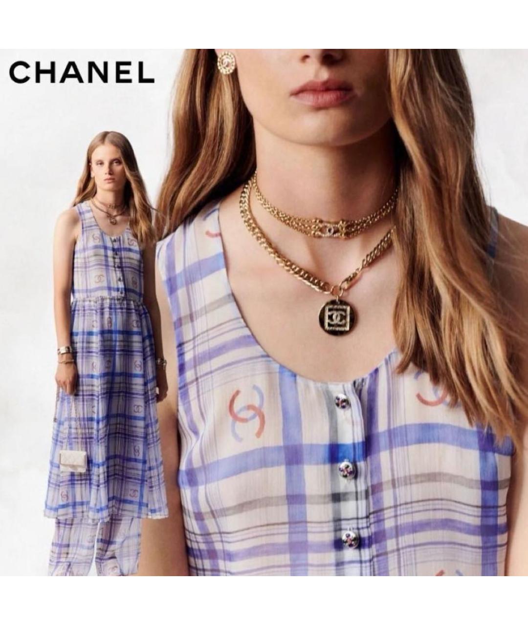 CHANEL Золотой металлический чокер, фото 4