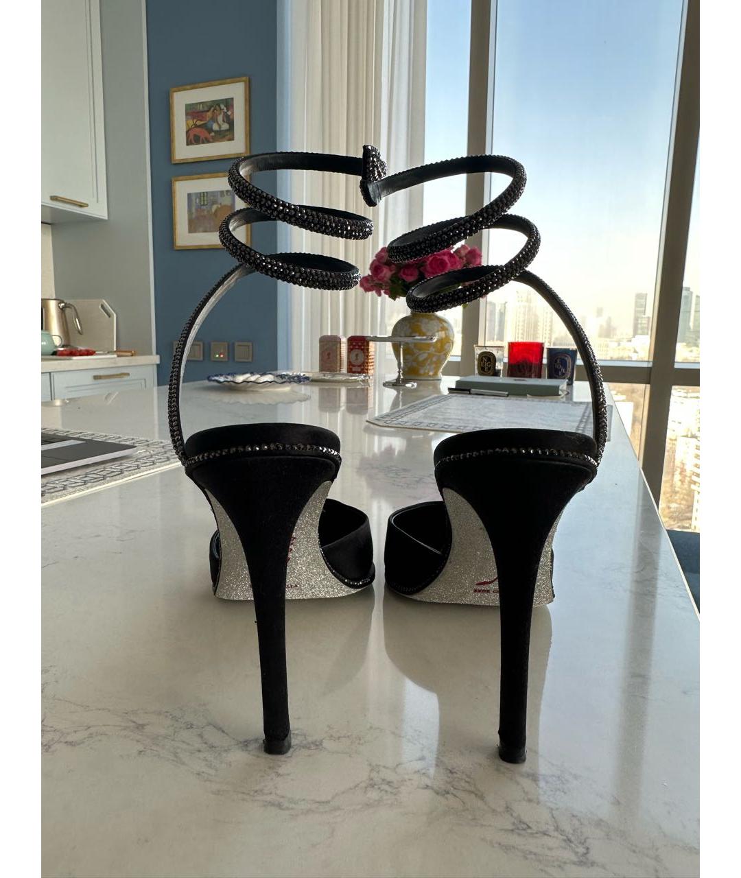 RENE CAOVILLA Черные текстильные туфли, фото 4