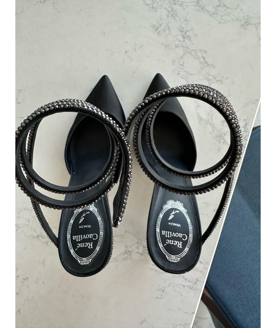 RENE CAOVILLA Черные текстильные туфли, фото 3