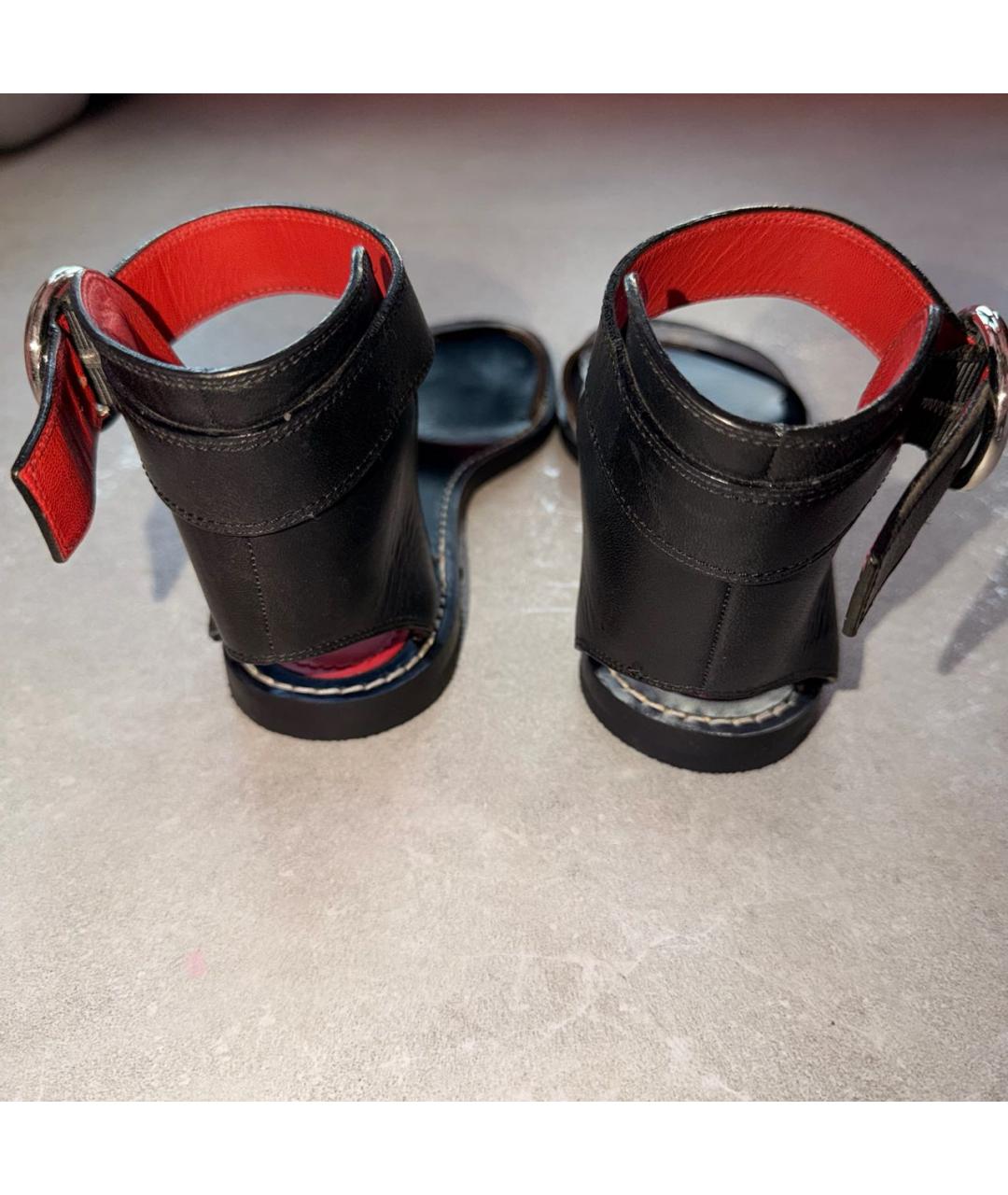 LOUIS VUITTON Черные кожаные сандалии, фото 4