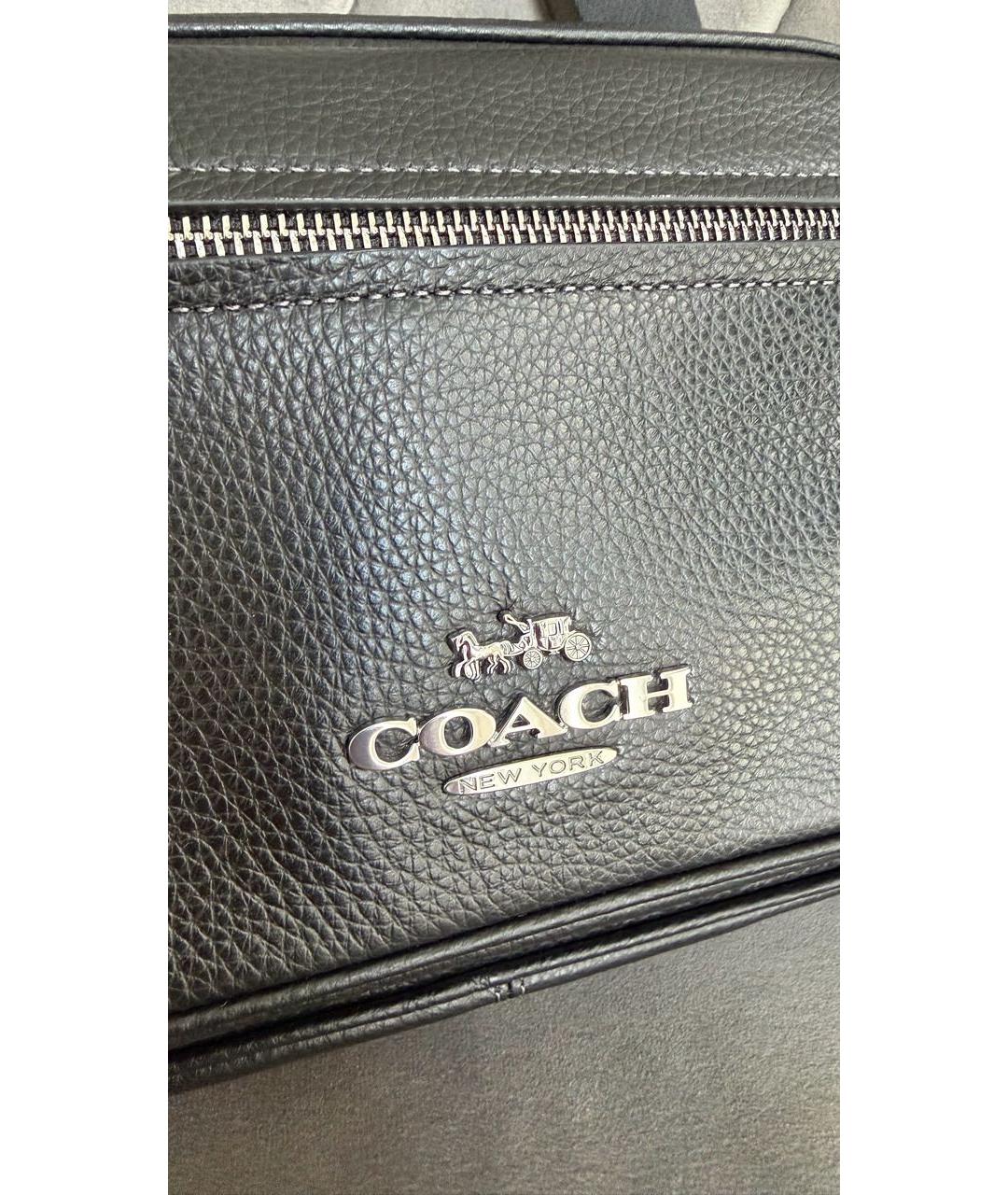 COACH Черная кожаная сумка на плечо, фото 3