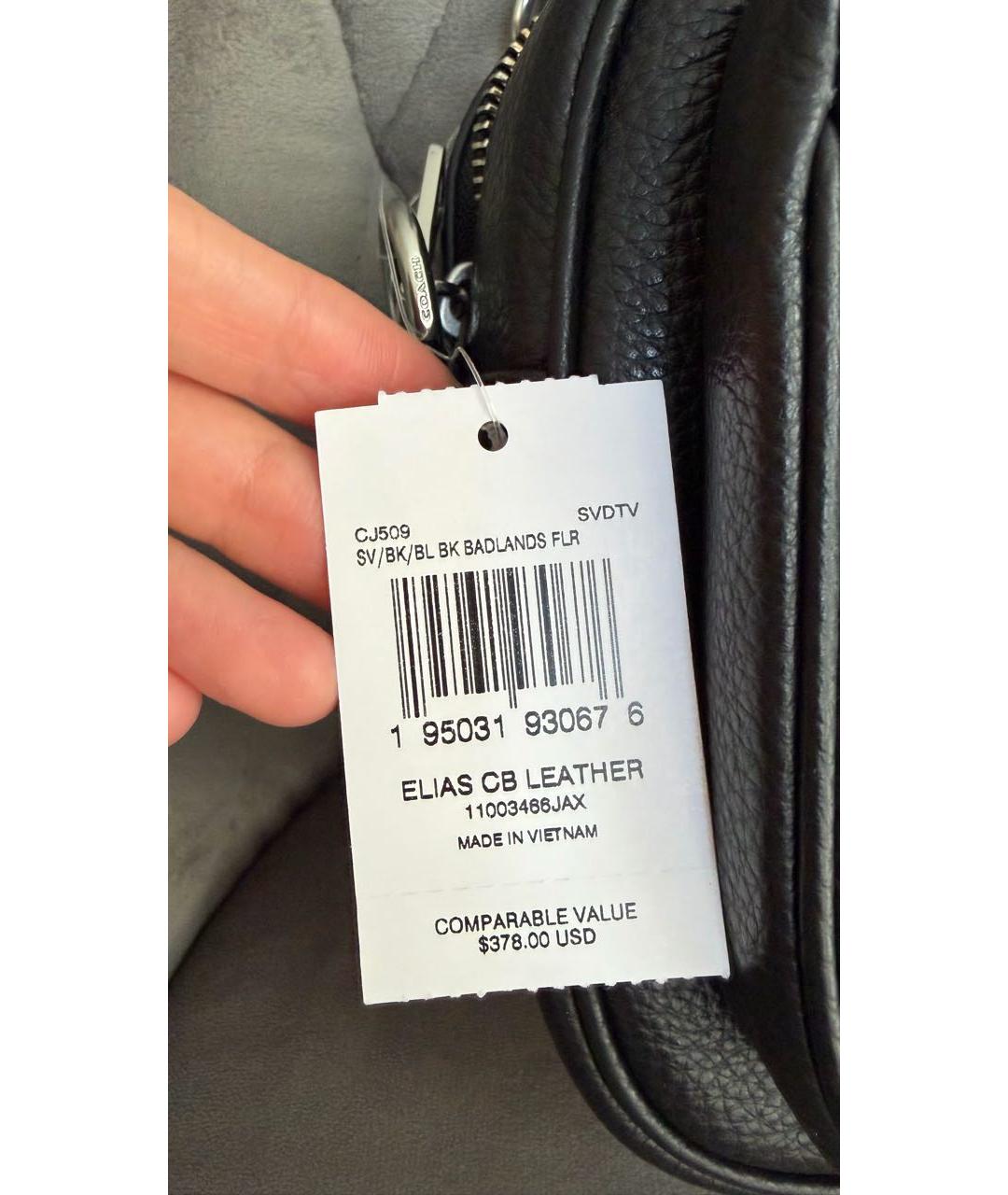 COACH Черная кожаная сумка на плечо, фото 6