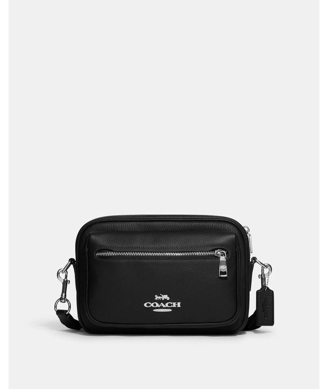 COACH Черная кожаная сумка на плечо, фото 9