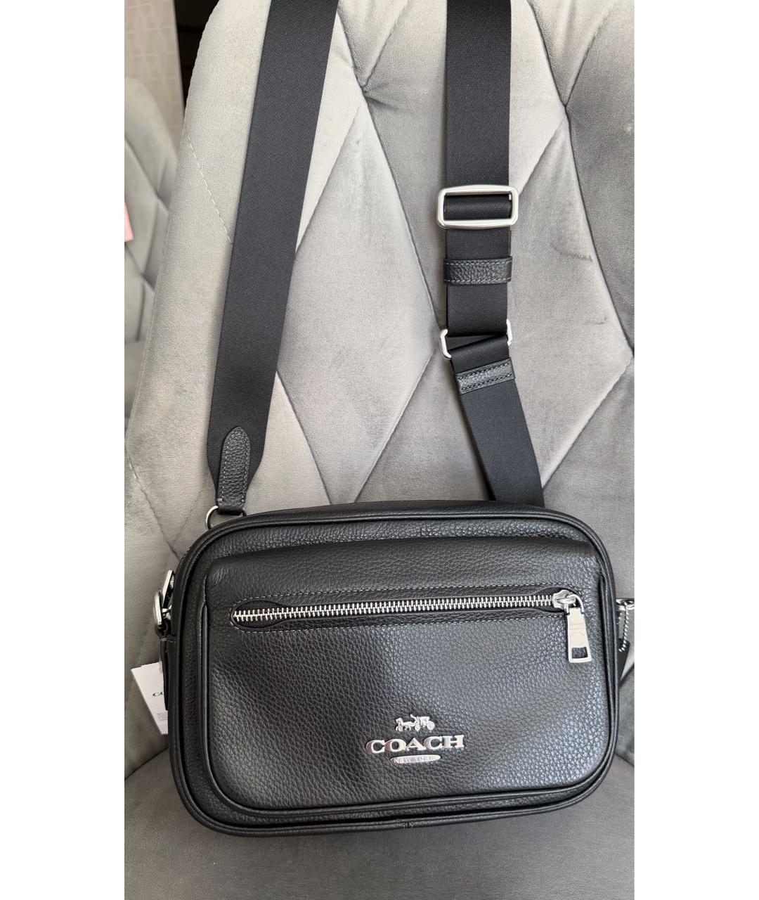 COACH Черная кожаная сумка на плечо, фото 2