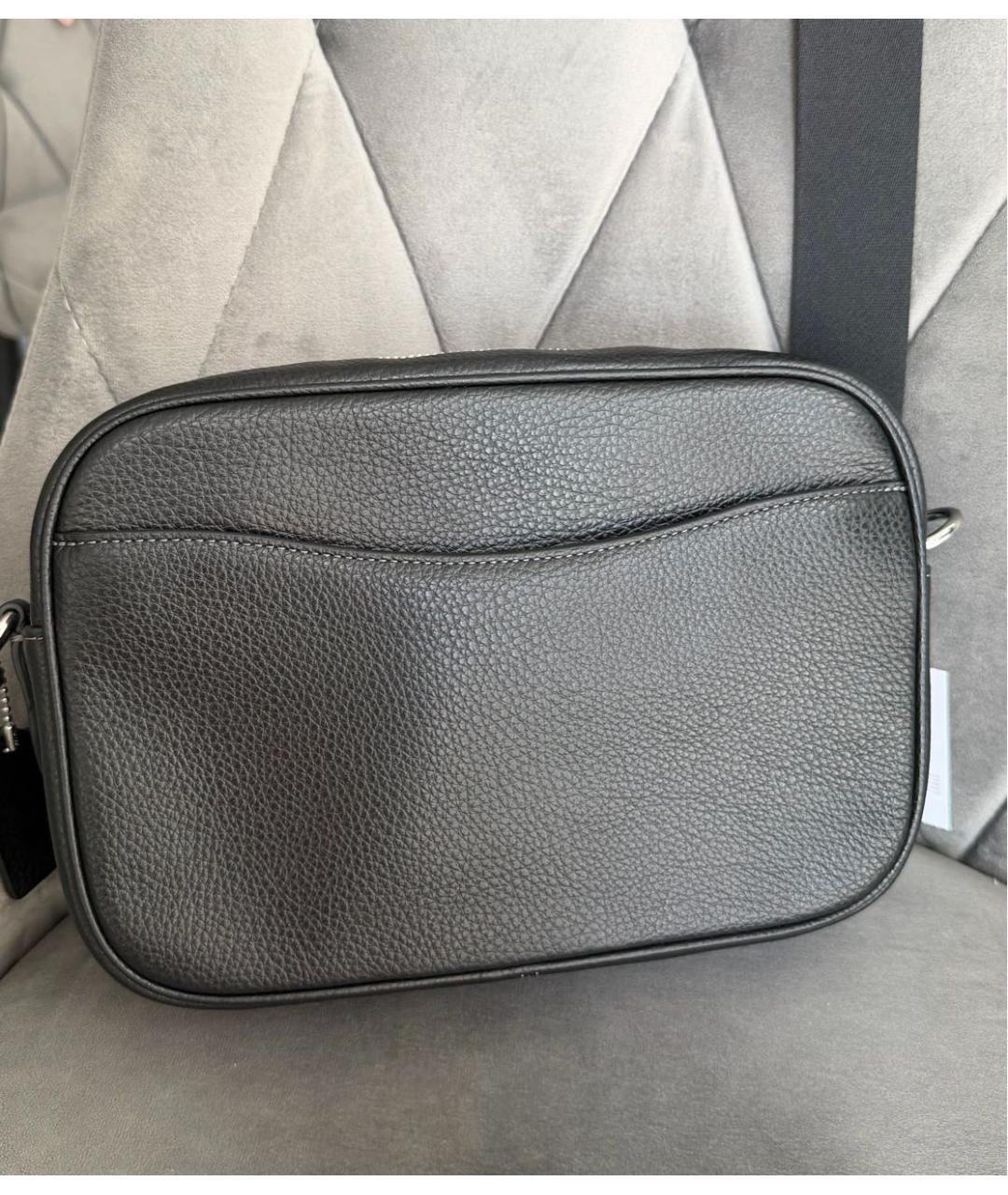 COACH Черная кожаная сумка на плечо, фото 7