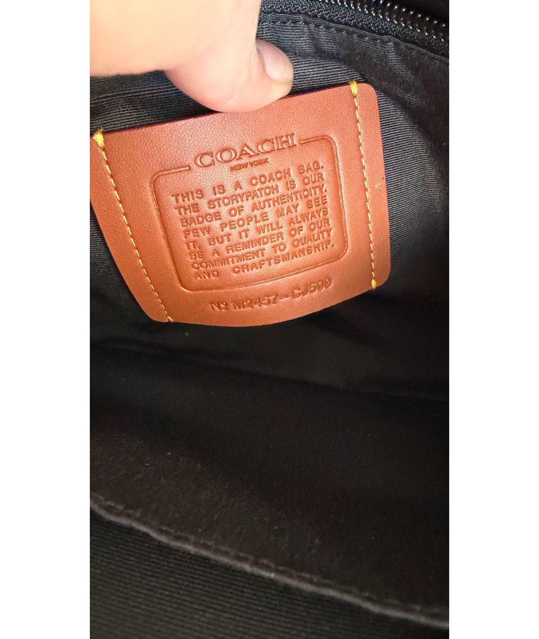 COACH Черная кожаная сумка на плечо, фото 8