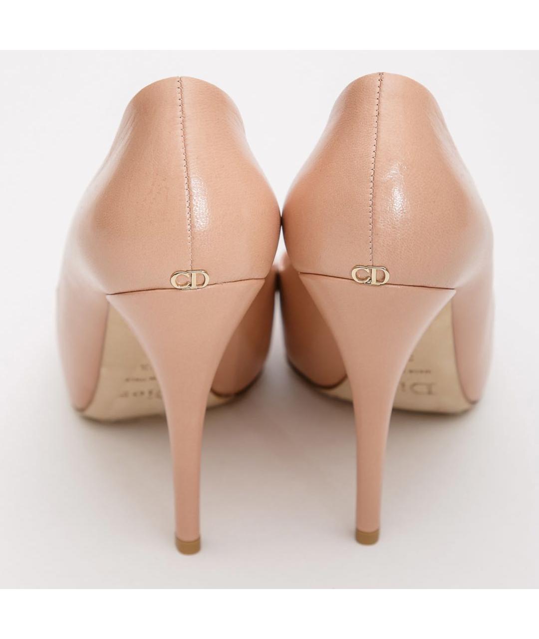 CHRISTIAN DIOR Бежевые кожаные туфли, фото 3