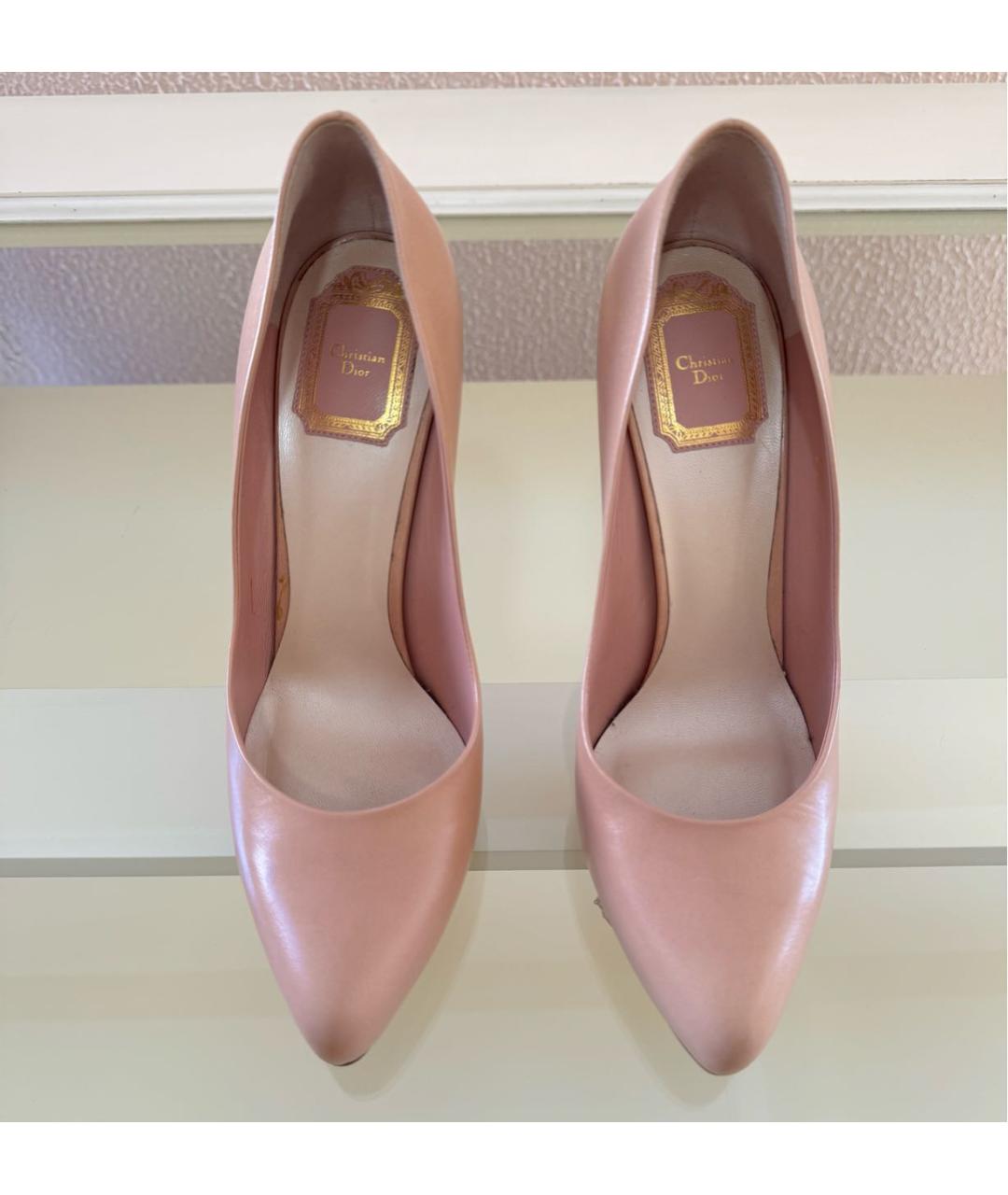 CHRISTIAN DIOR Бежевые кожаные туфли, фото 5