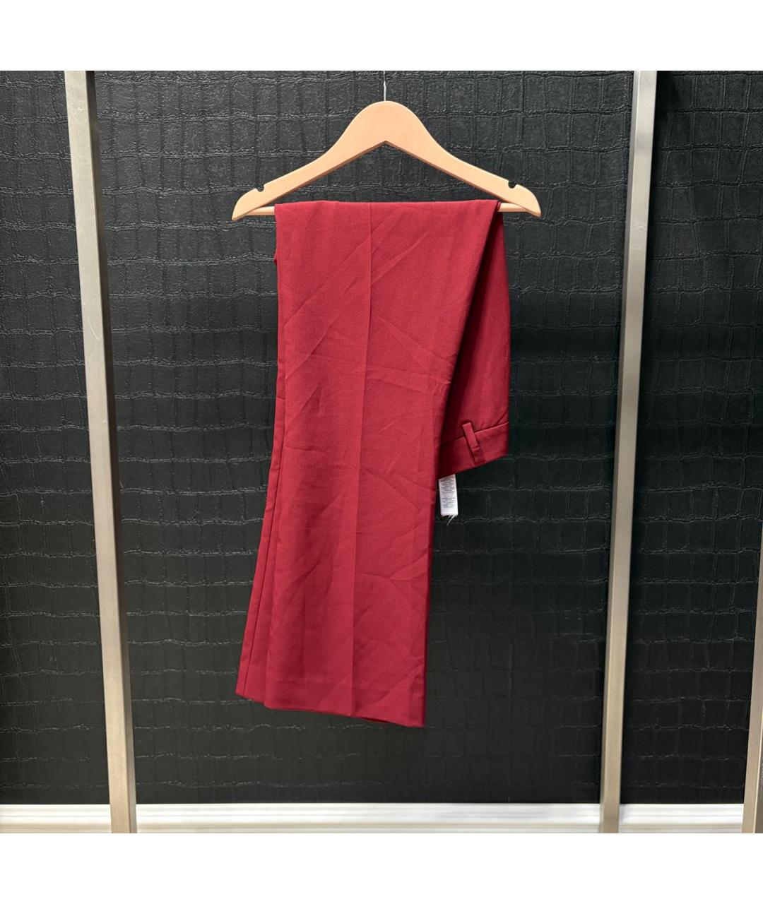 LIU JO Бордовые ацетатные прямые брюки, фото 5