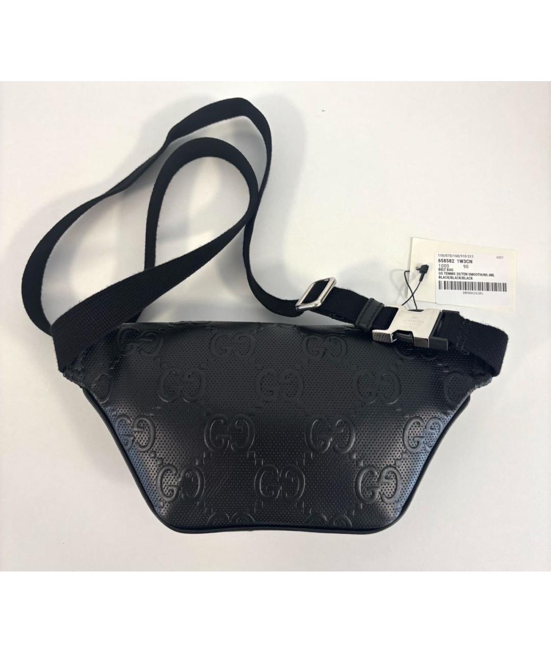 GUCCI Черная кожаная поясная сумка, фото 3