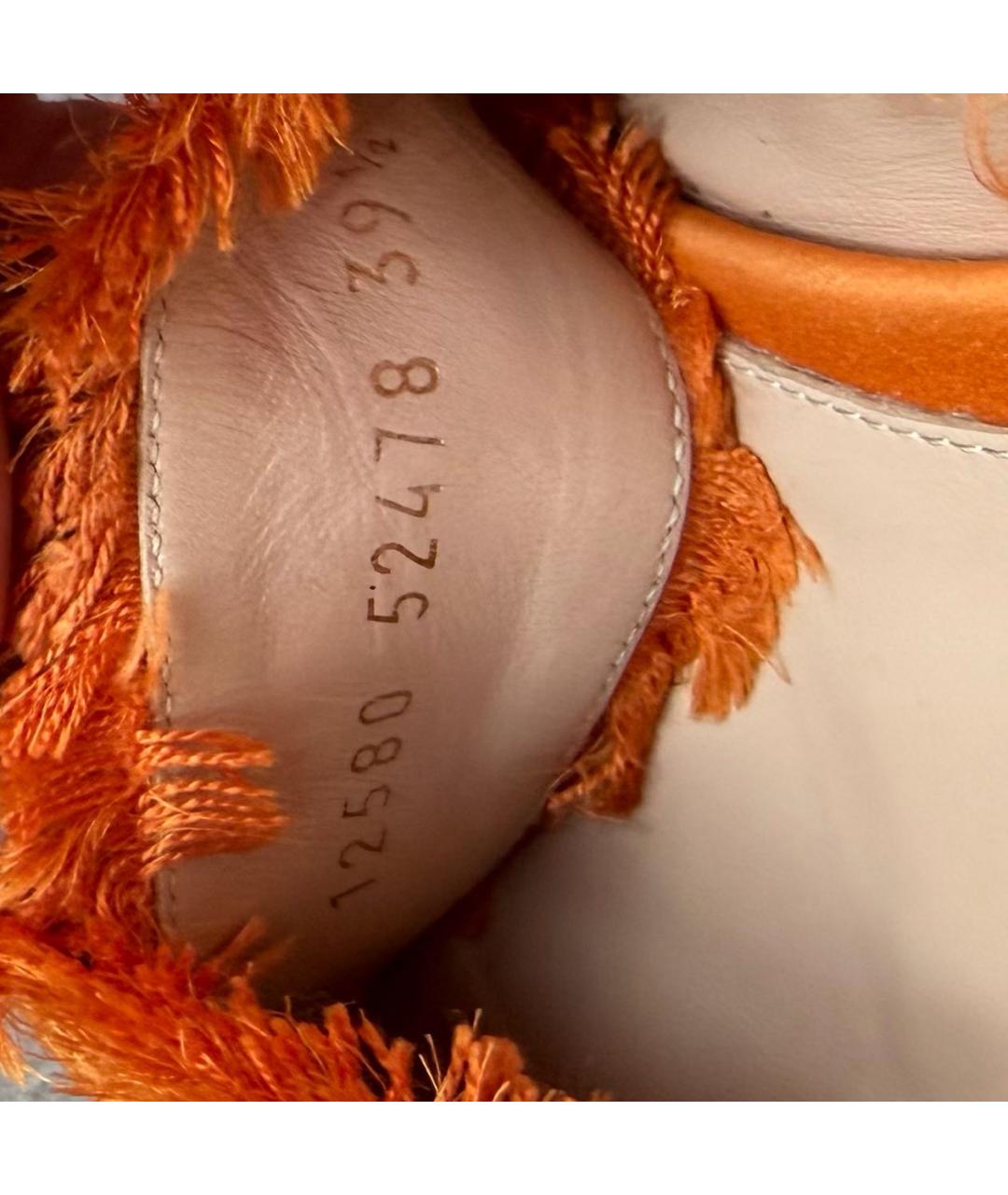 GIANVITO ROSSI Оранжевое текстильные шлепанцы, фото 7