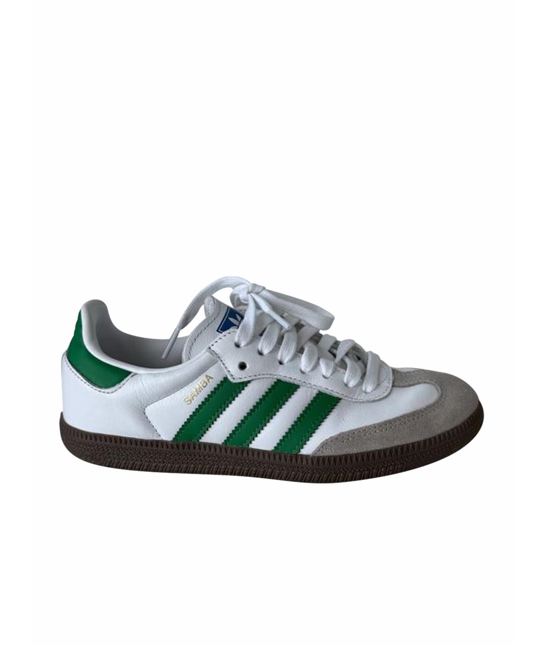 ADIDAS Белые кожаные кеды, фото 1