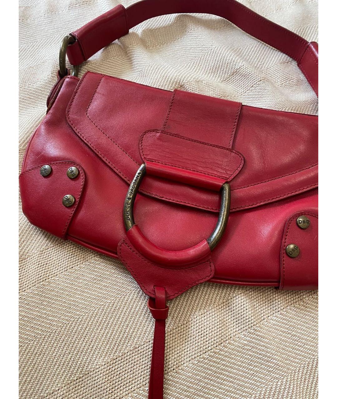 DOLCE&GABBANA Красная кожаная сумка через плечо, фото 9