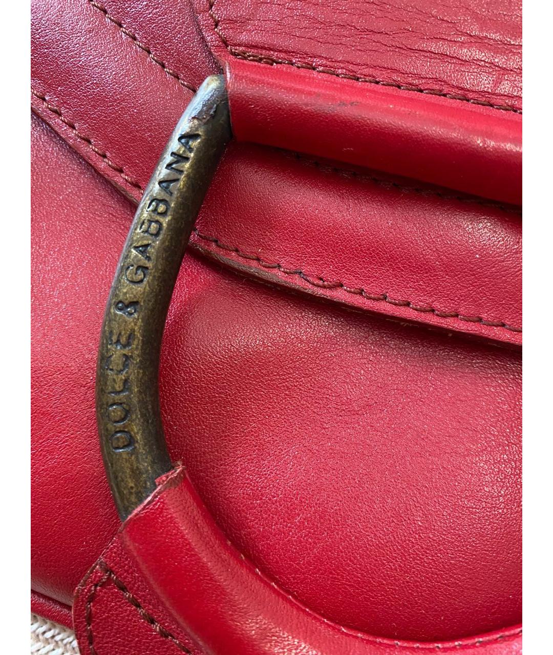 DOLCE&GABBANA Красная кожаная сумка через плечо, фото 6