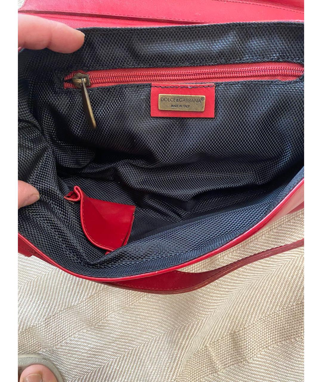 DOLCE&GABBANA Красная кожаная сумка через плечо, фото 4
