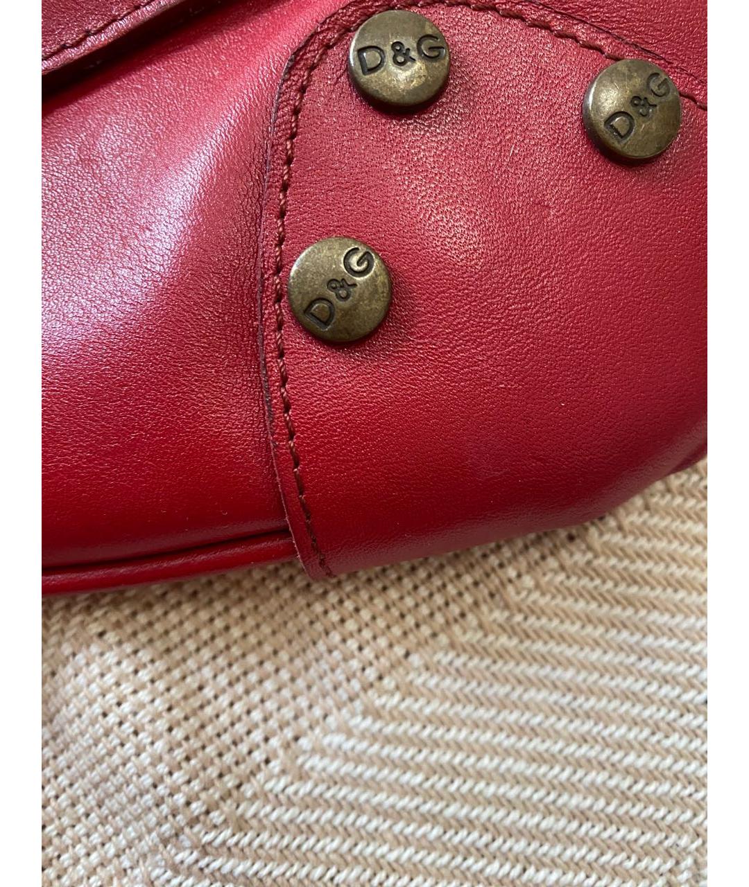 DOLCE&GABBANA Красная кожаная сумка через плечо, фото 7