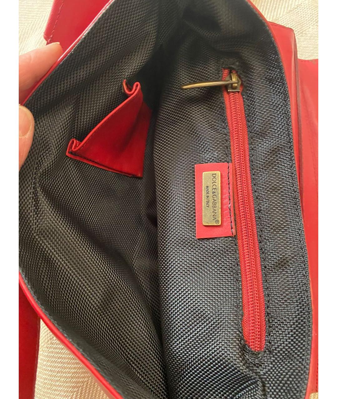 DOLCE&GABBANA Красная кожаная сумка через плечо, фото 5