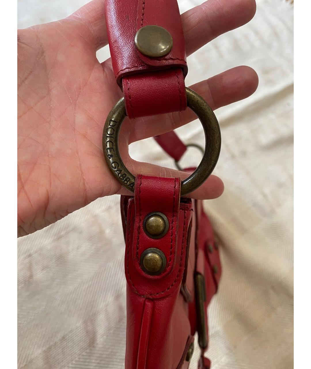 DOLCE&GABBANA Красная кожаная сумка через плечо, фото 2