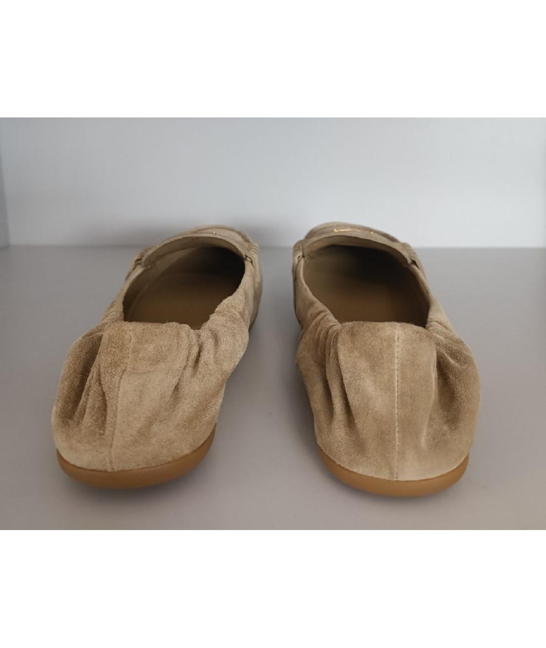 PRADA Бежевые замшевые мокасины, фото 4