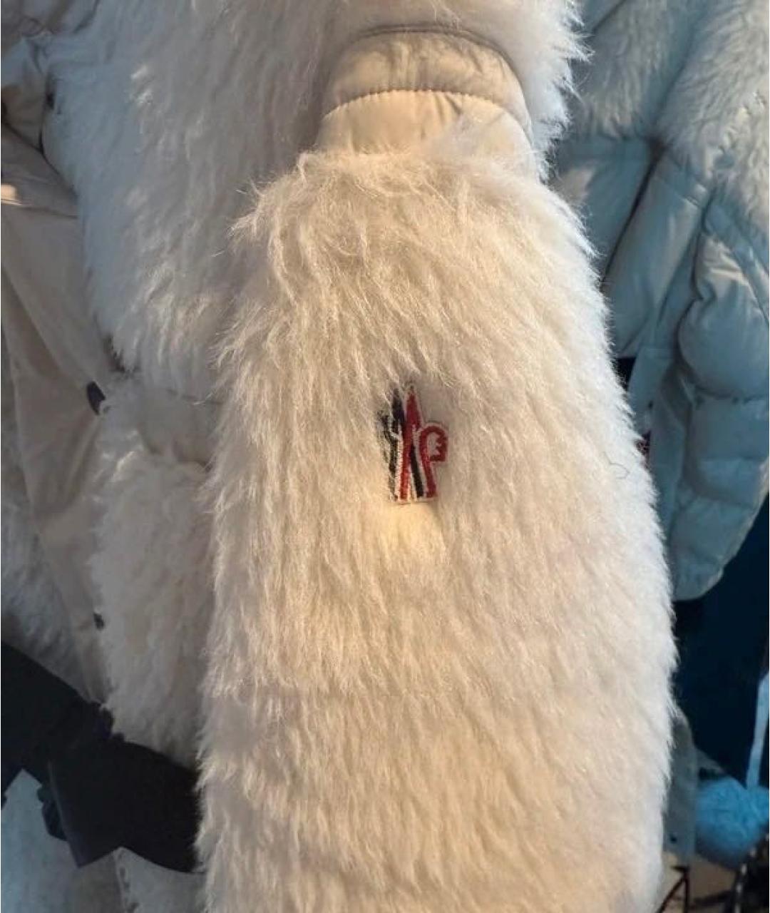 MONCLER Бежевый полиэстеровый пуховик, фото 5