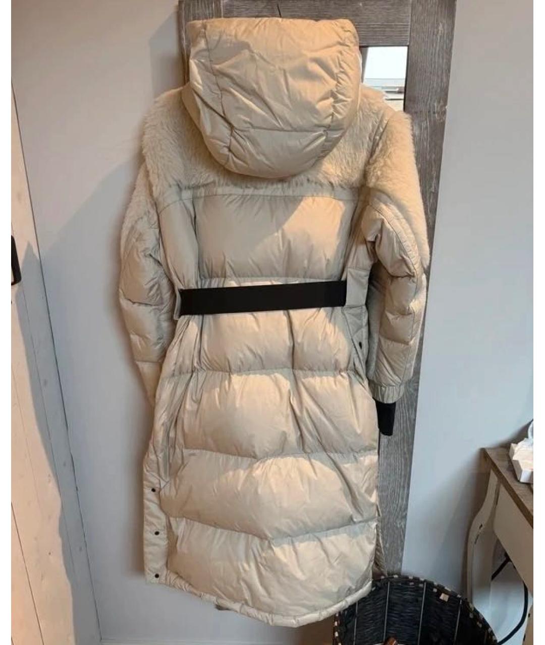 MONCLER Бежевый полиэстеровый пуховик, фото 2