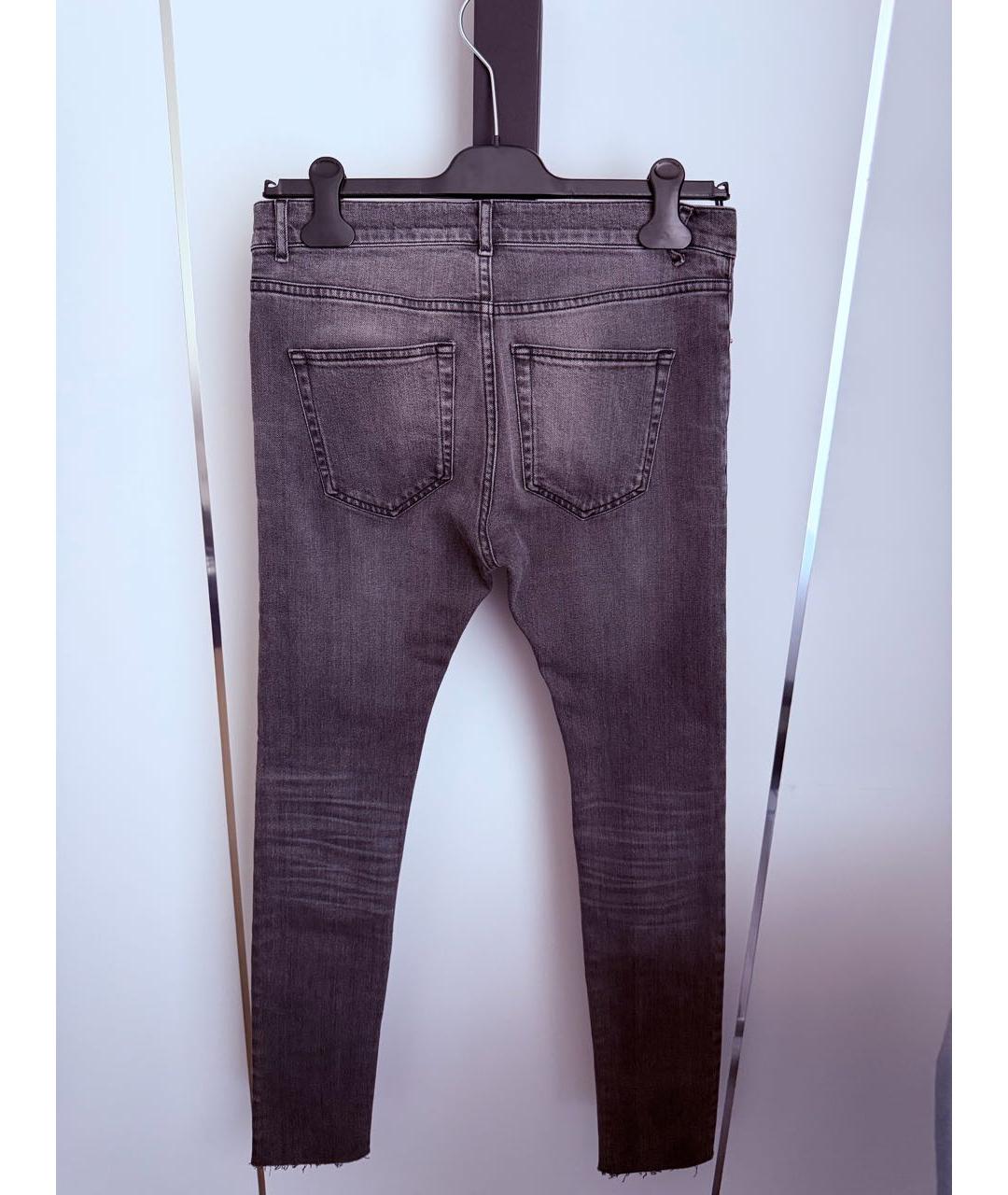 BALENCIAGA Серые хлопко-эластановые джинсы слим, фото 2