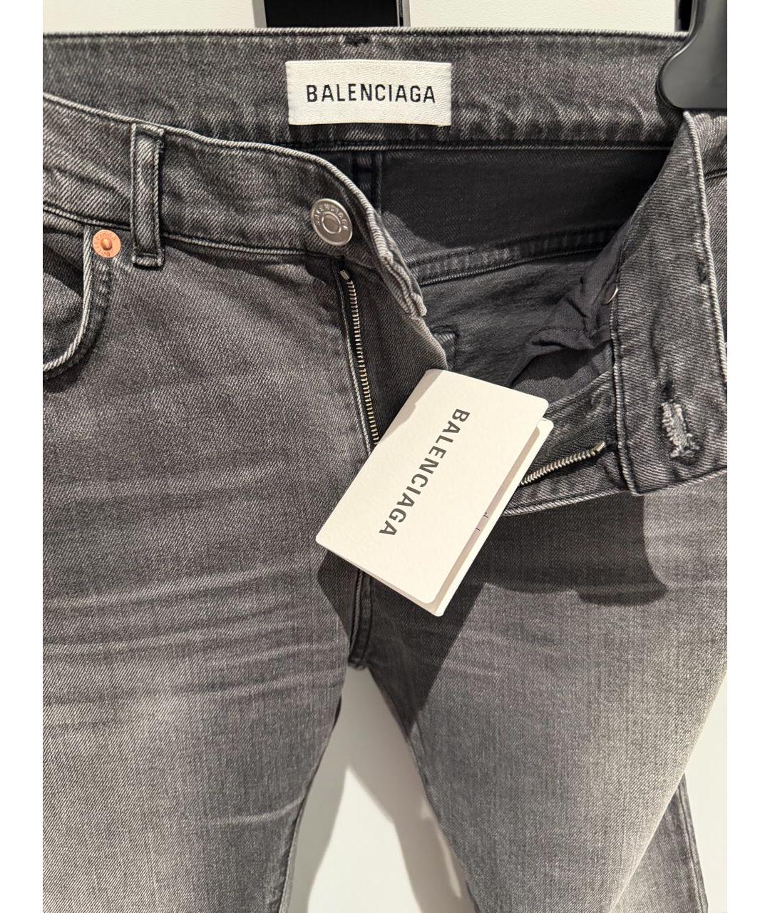 BALENCIAGA Серые хлопко-эластановые джинсы слим, фото 3