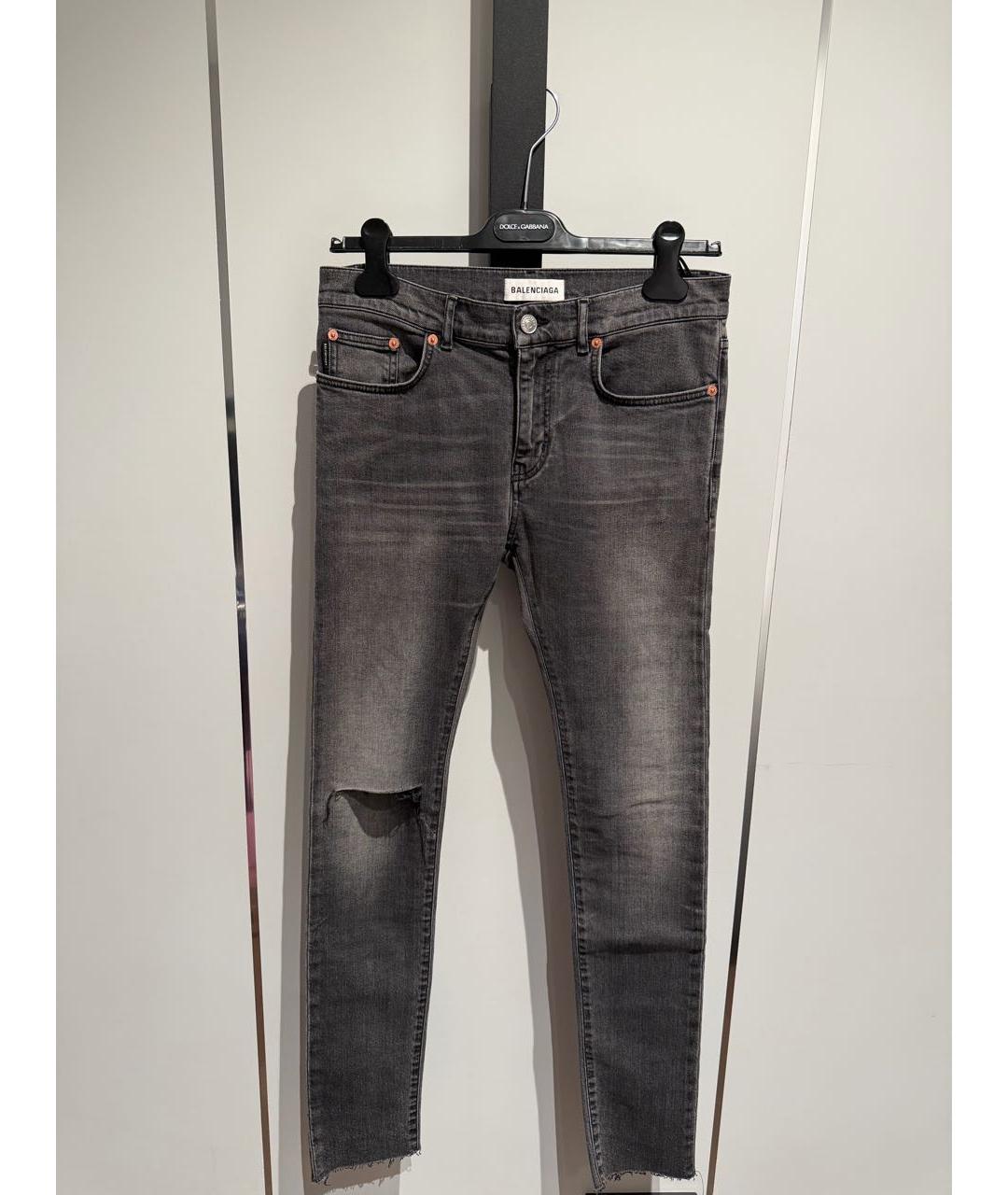 BALENCIAGA Серые хлопко-эластановые джинсы слим, фото 6