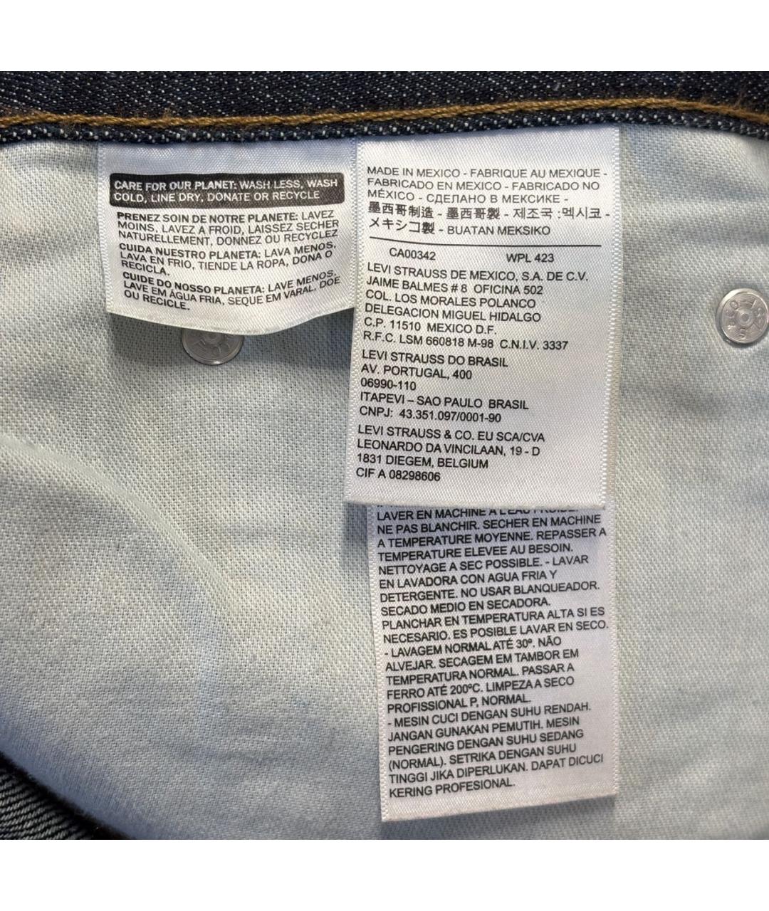 LEVI'S Темно-синие хлопковые прямые джинсы, фото 4