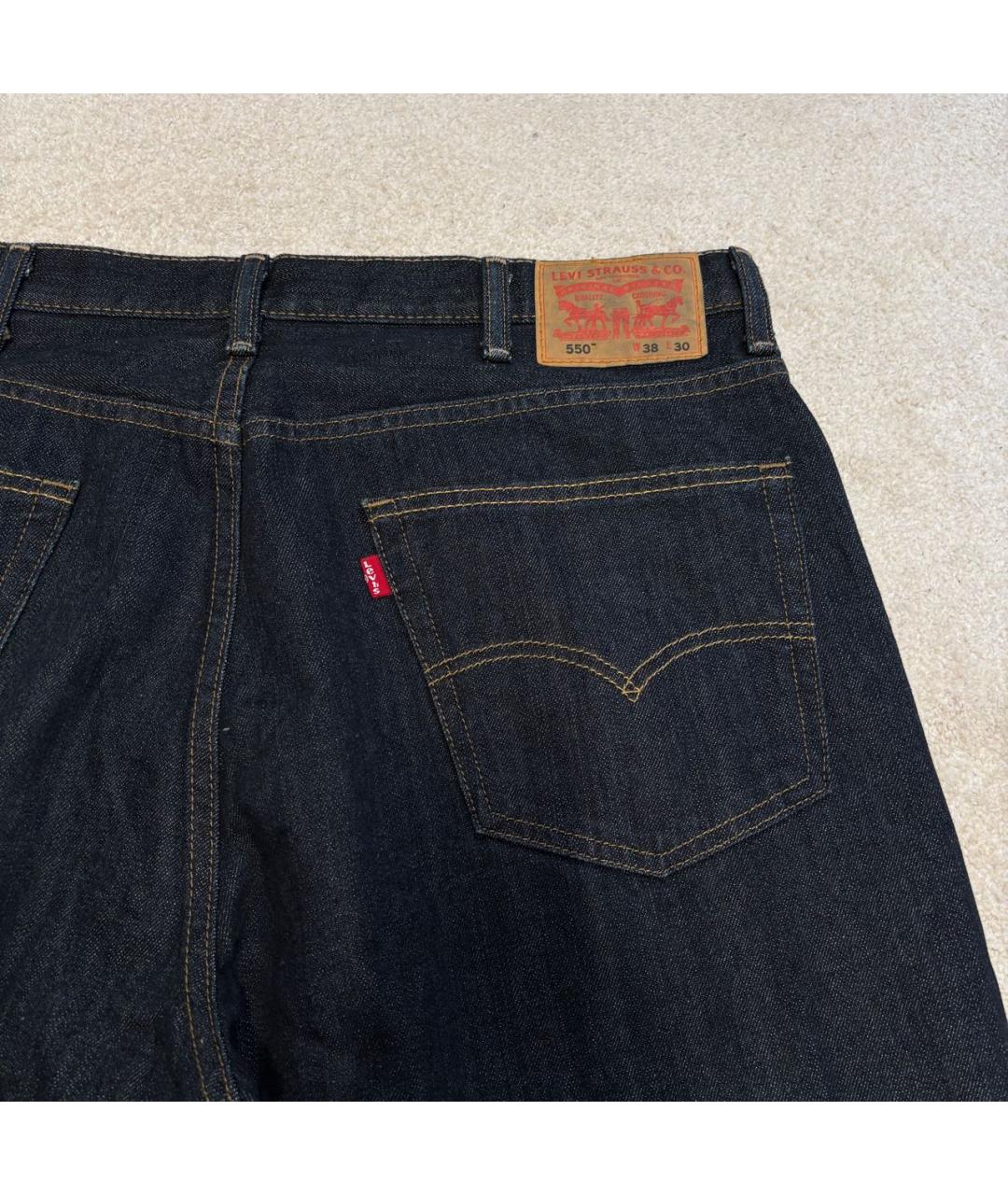 LEVI'S Темно-синие хлопковые прямые джинсы, фото 8