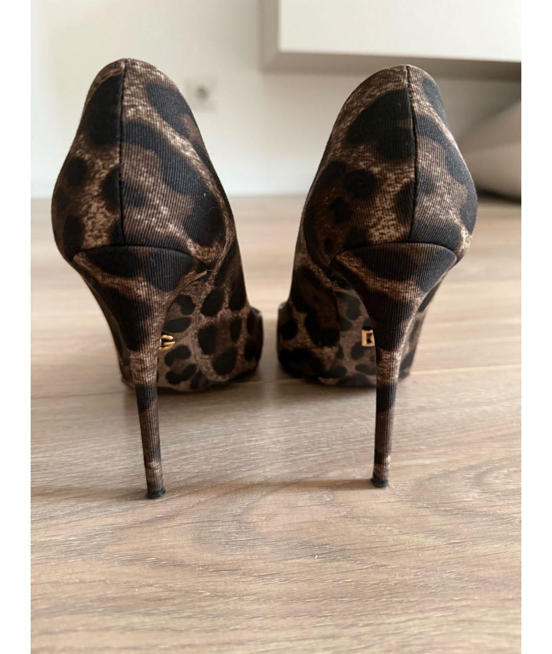 DOLCE&GABBANA Коричневые текстильные туфли, фото 3