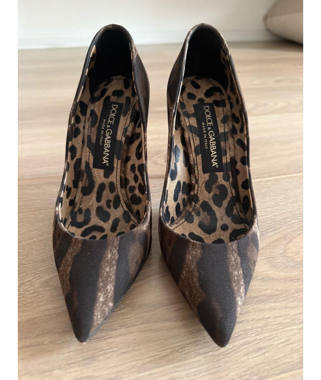 DOLCE&GABBANA Коричневые текстильные туфли, фото 2