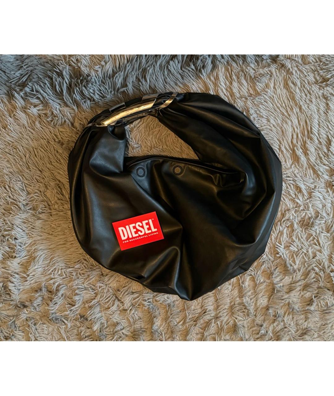 DIESEL Черная сумка с короткими ручками из искусственной кожи, фото 5