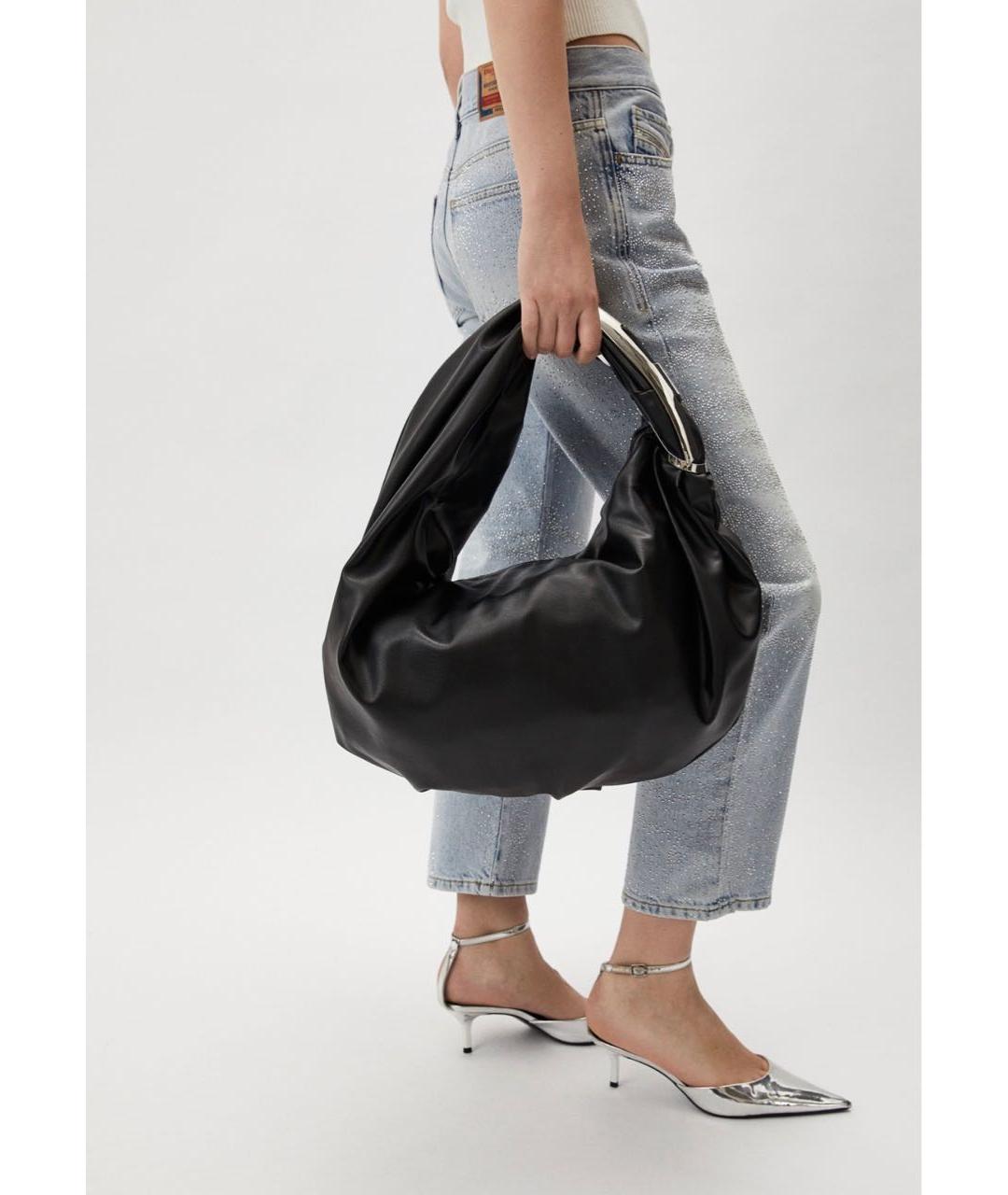 DIESEL Черная сумка с короткими ручками из искусственной кожи, фото 6
