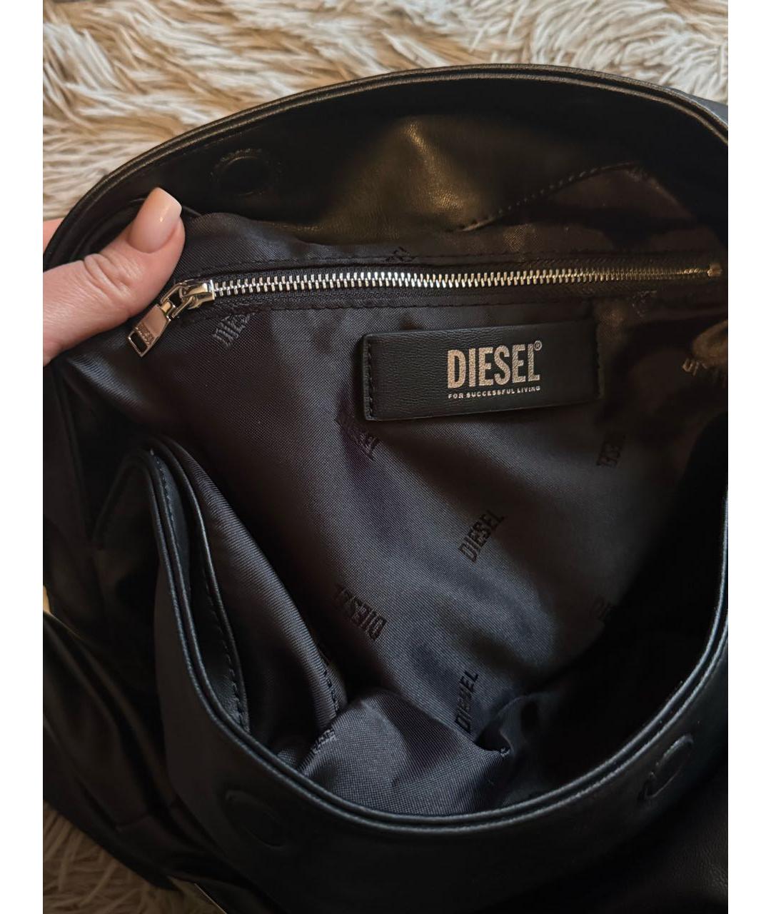 DIESEL Черная сумка с короткими ручками из искусственной кожи, фото 4