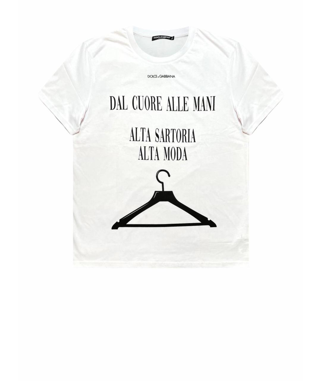 DOLCE&GABBANA Белая хлопковая футболка, фото 6