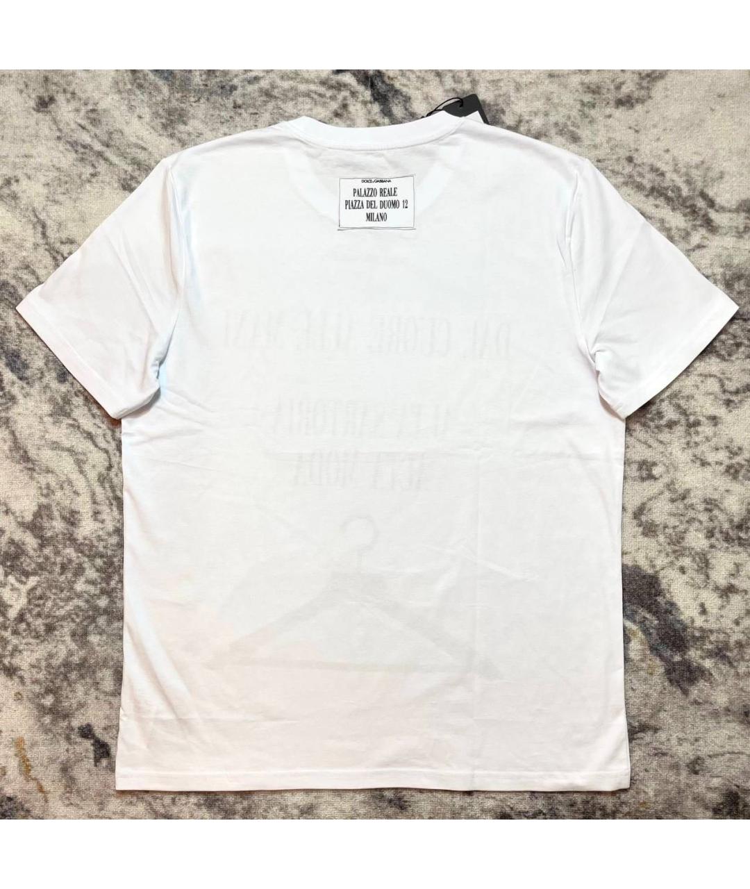 DOLCE&GABBANA Белая хлопковая футболка, фото 2