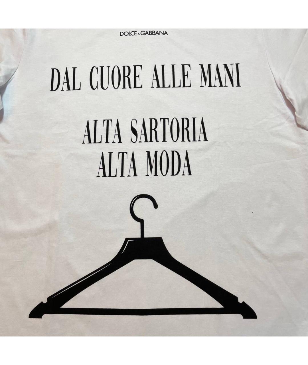 DOLCE&GABBANA Белая хлопковая футболка, фото 5