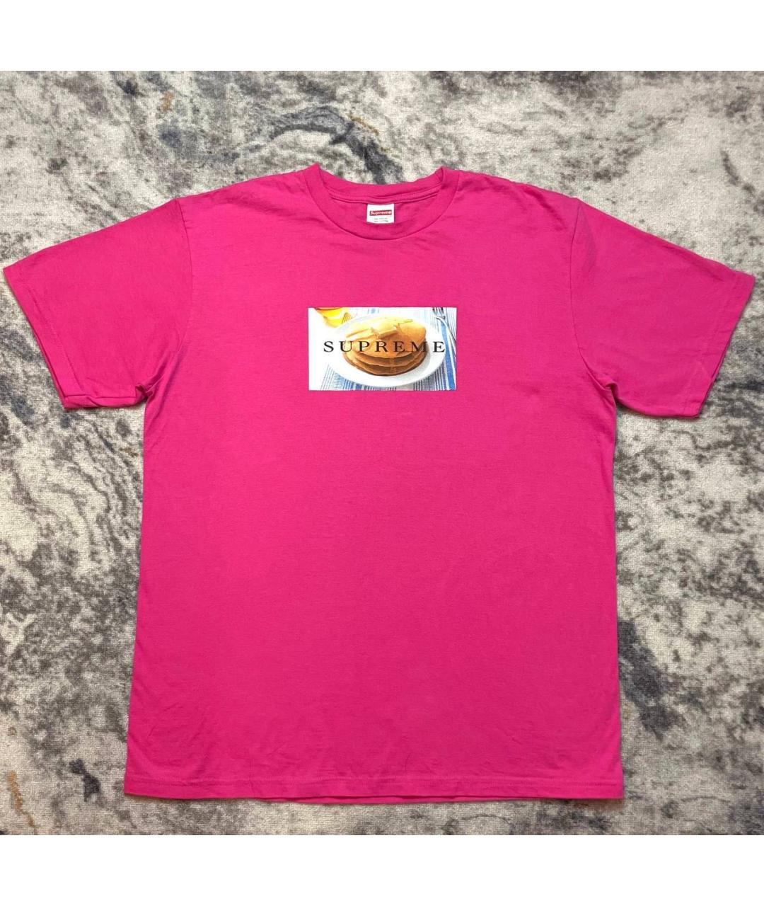 SUPREME Розовая хлопковая футболка, фото 6