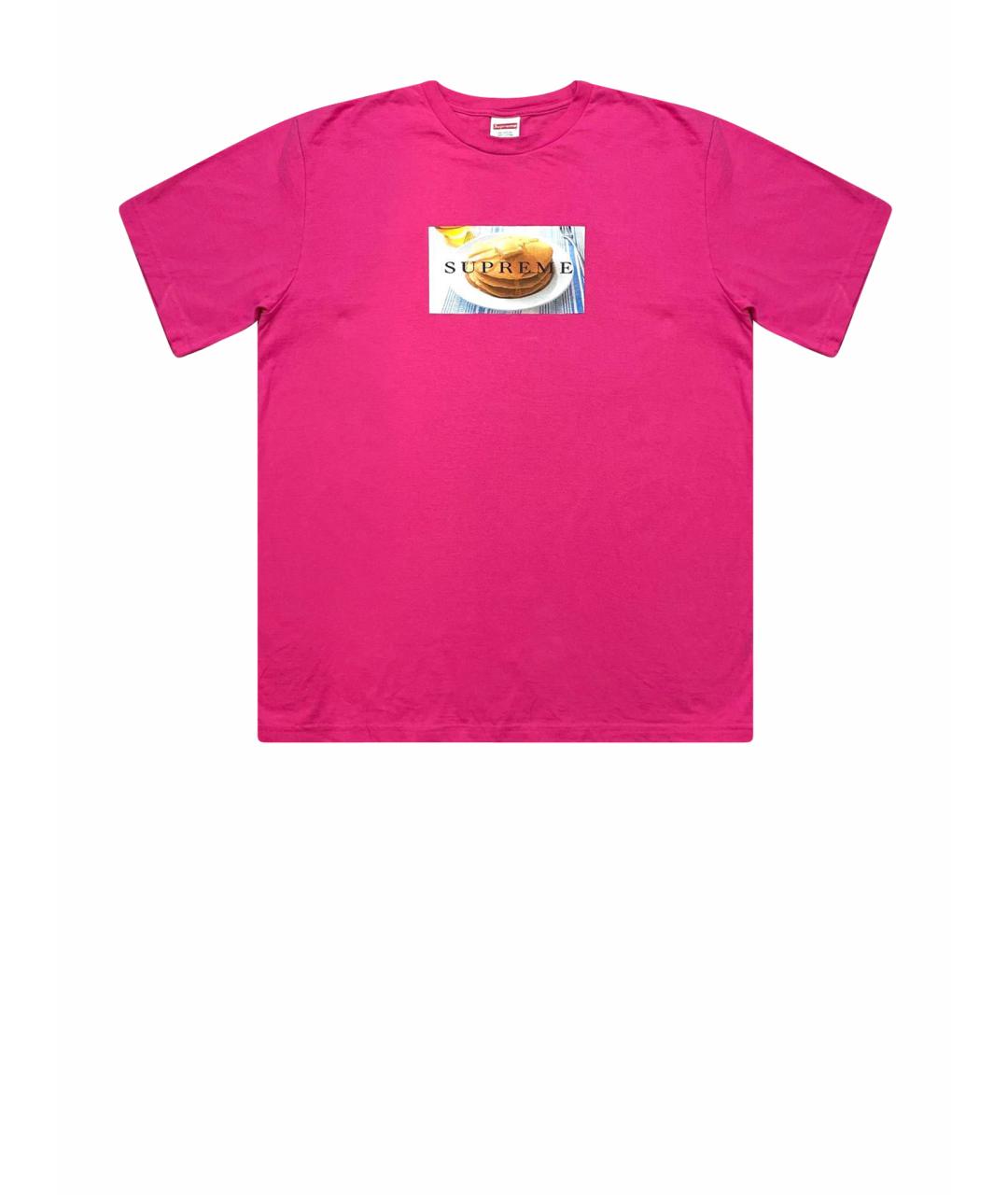 SUPREME Розовая хлопковая футболка, фото 1