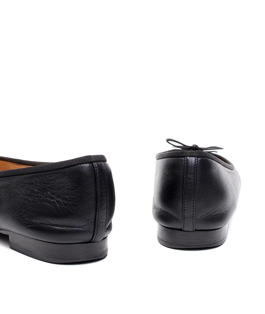 CHANEL Черные кожаные балетки, фото 4