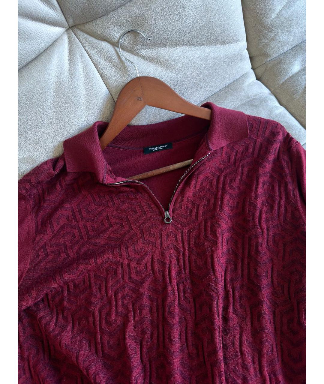 STEFANO RICCI Бордовый кашемировый джемпер / свитер, фото 3