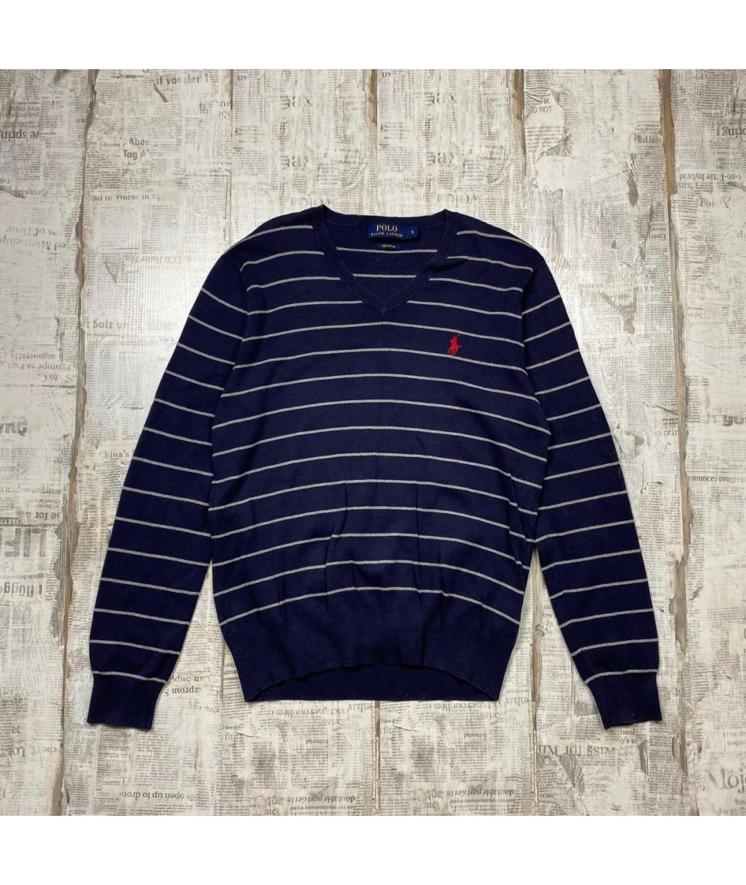 POLO RALPH LAUREN Темно-синий хлопковый джемпер / свитер, фото 6