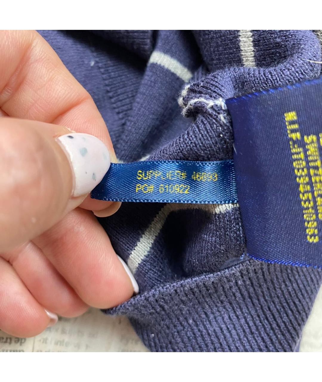 POLO RALPH LAUREN Темно-синий хлопковый джемпер / свитер, фото 5